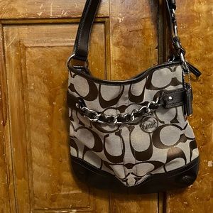 Coach beige and brown shoulder bag. NWOT.